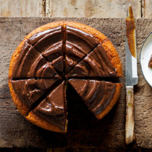 Banana Cake w Creamy Chocolate & Avocado Icing