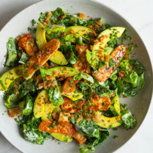 Caesar-ish Halloumi Salad